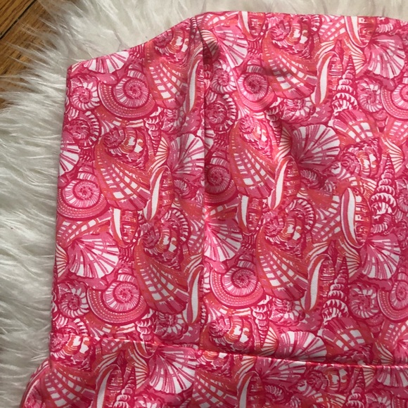 Vineyard vines pink strapless shell print dress 12 - Picture 6 of 6